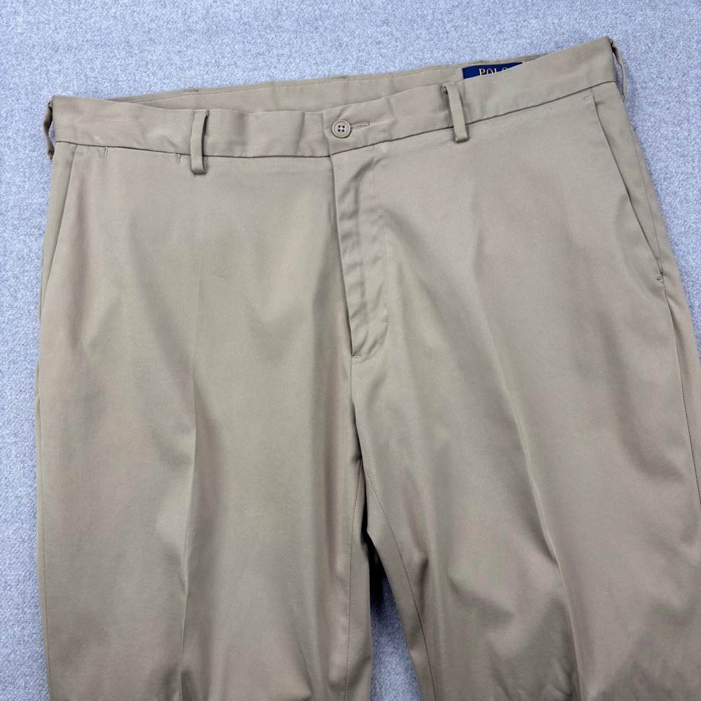 Polo Ralph Lauren Performance Khaki Flat Front Stretch Chinos Mens 36x32